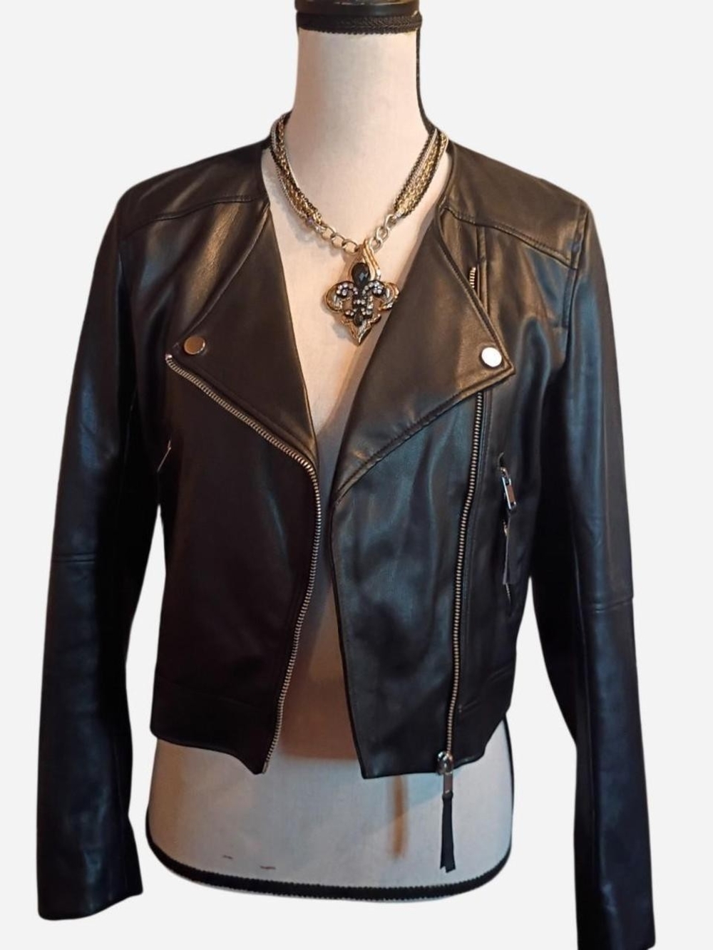 H&M Black Faux Leather Jacket - Women's